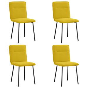 vidaXL Cadeiras de jantar 4 pcs veludo amarelo