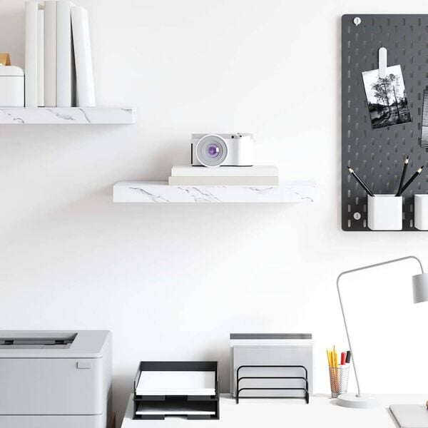 vidaXL Prateleira de Parede M&aacute;rmore Branco 50 x 23 x 4 cm