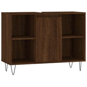 vidaXL Arm&aacute;rio casa banho 80x33x60 cm deriv.madeira carvalho castanho
