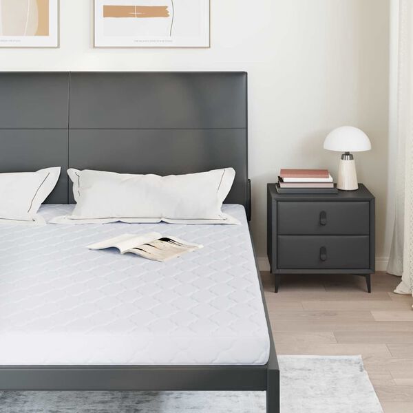 vidaXL Colch&atilde;o Branco 200 x 200 cm Tecido Jacquard