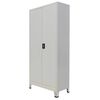 vidaXL Arm&aacute;rio de escrit&oacute;rio com 2 portas a&ccedil;o 90x40x180 cm cinzento