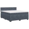 vidaXL Cama box spring com colch&atilde;o Cinzento-Escuro 200 x 200 cm Veludo