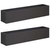 vidaXL Vaso de Jardim 2 unid. Preto 100 x 20 x 20 cm