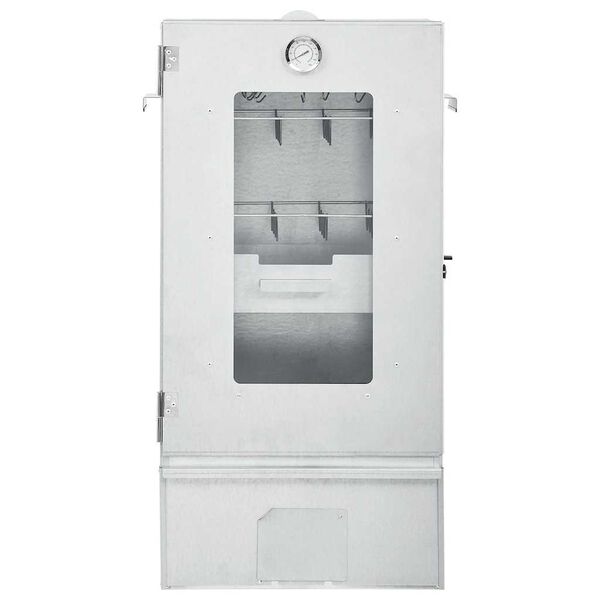 vidaXL Defumador com mesa a&ccedil;o galvanizado