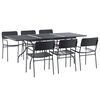 vidaXL Conjunto de Jantar para Jardim 7 unid. Antracite A&ccedil;o