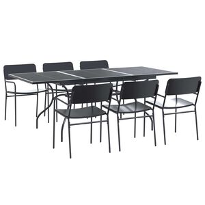 vidaXL Conjunto de Jantar para Jardim 7 unid. Antracite A&ccedil;o
