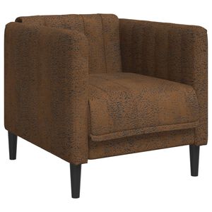 vidaXL Poltrona em camur&ccedil;a artificial castanho