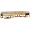 vidaXL Conjunto de Sof&aacute;s para Exterior 7 pcs Natural e Bege