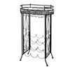 vidaXL Garrafeira de metal, mesa com ganchos para 9 garrafas de vinho