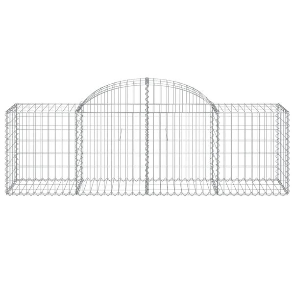 vidaXL Cestos gabi&atilde;o arqueados 25pcs 200x50x60/80 cm ferro galvanizado