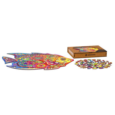 UNIDRAGON Puzzle de madeira 700 pcs Shining Fish Royal Size 57x45 cm