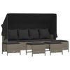 vidaXL 5 pcs conj. sof&aacute;s jardim c/ almofad&otilde;es vime PE cinzento-claro