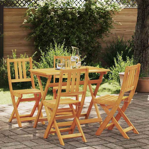 vidaXL Conjunto Bistro de Jardim 5 pcs Castanho