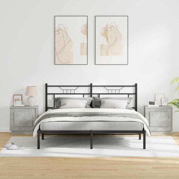 vidaXL Arm&aacute;rio de Cabeceira 2 pcs Cinzento 44 x 34,5 x 45 cm