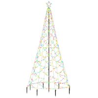 vidaXL Árvore de Natal c/ poste metal 500 luzes LED 3 m colorido