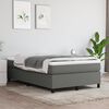 vidaXL Cama boxspring com colch&atilde;o 120x190 cm tecido cinzento-escuro