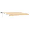 vidaXL Toldo retr&aacute;til manual com LEDs Laranja e Branco 4,5 &times; 3 m