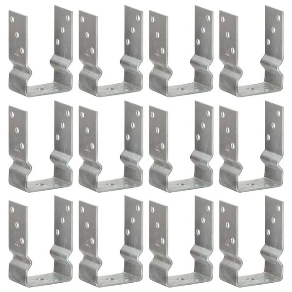 vidaXL &Acirc;ncoras de veda&ccedil;&atilde;o 12 pcs 9x6x15 cm a&ccedil;o galvanizado prateado