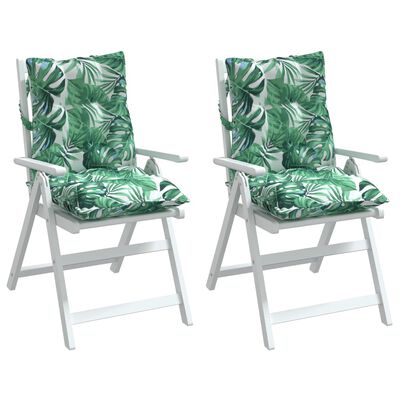 vidaXL Almofadões cadeira de encosto baixo 2 pcs tecido padrão folhas