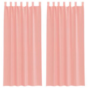 vidaXL Cortinas de voile com la&ccedil;os 2 pcs rosa 140x245 cm