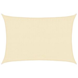 vidaXL Para-sol estilo vela 160 g/m&sup2; 3,5x4,5 m PEAD cor creme