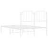 vidaXL Estrutura de cama com cabeceira 120x200 cm metal branco