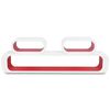 Conjunto 3 prateleiras/cubos de parede MDF branco-vermelho