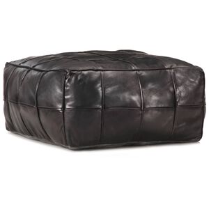 vidaXL Pufe 60x60x30 cm couro de cabra genu&iacute;no preto