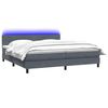 vidaXL Cama box spring c/ colch&atilde;o e LED 200x210 cm veludo cinzento-escuro