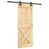 vidaXL Porta Deslizante Natural e Preto 80 x 210 cm