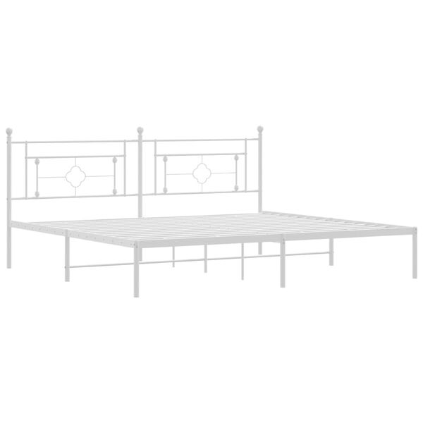 vidaXL Estrutura de cama com cabeceira 193x203 cm metal branco