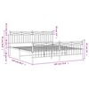 vidaXL Estrutura de cama com cabeceira e p&eacute;s 183x213 cm metal preto