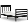 vidaXL Estrutura cama pequena solteiro 75x190 cm madeira maci&ccedil;a preto