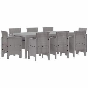 vidaXL Conjunto de Jantar para Jardim 9 unid. Cinzento-claro