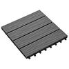 vidaXL Telha de Deck Design 3D 11 unid. Cinzento 30 x 30 cm WPC