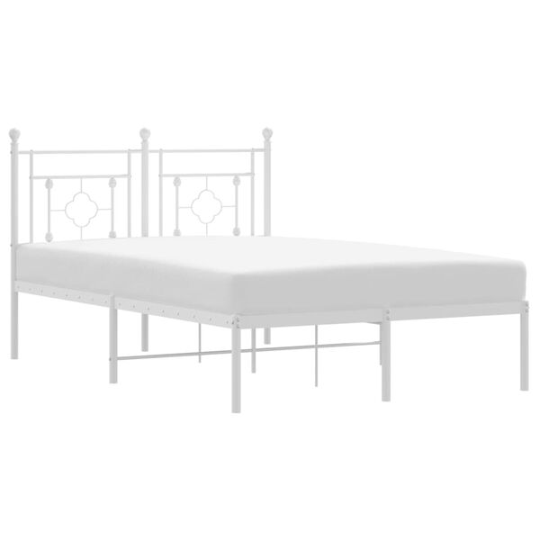 vidaXL Estrutura de cama com cabeceira 120x200 cm metal branco