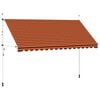 vidaXL Toldo retr&aacute;til manual 400 cm laranja e castanho