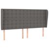 vidaXL Cabeceira cama c/ abas couro artif. 183x23x118/128 cm cinzento