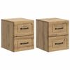 vidaXL Gabinete de Canto Montado na Parede 2 pcs Carvalho Arttisan