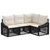 vidaXL Conjunto de Sof&aacute; de Jardim 4 pcs Preto vime PE