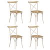 vidaXL Cadeiras costas em cruz 4 pcs madeira mangueira maci&ccedil;a branco