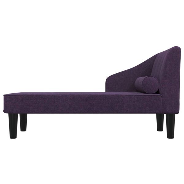 vidaXL Chaise longue com rolo tecido roxo