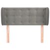 vidaXL Cabeceira de cama c/ abas veludo 83x23x78/88 cm cinzento-claro