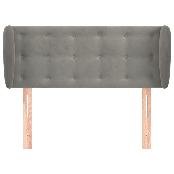 vidaXL Cabeceira de cama c/ abas veludo 83x23x78/88 cm cinzento-claro
