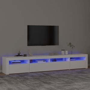 vidaXL M&oacute;vel de TV com luzes LED 240x35x40 cm branco