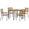 vidaXL Conjunto de Jantar para Jardim 5 unid. Cinza e Marrom vime PE