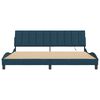 vidaXL Estrutura de cama com LED sem colch&atilde;o Hanko 200x200 cm veludo azul