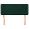 vidaXL Cabeceira de cama c/ abas veludo 103x16x78/88cm verde-escuro