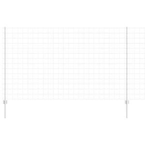 vidaXL Cerca com Poste Prateado