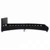 vidaXL Estrutura de cama com LED 140x200 cm couro artificial preto